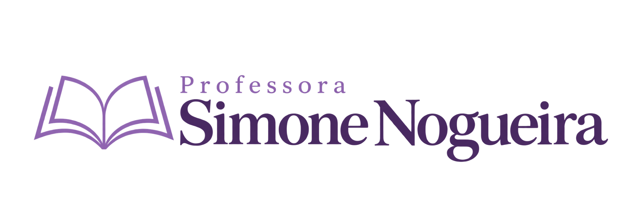 Logo Professora Simone Nogueira com livro aberto